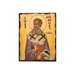 Εικόνα Άγιος Αθανάσιος ξύλινη με παλαίωση