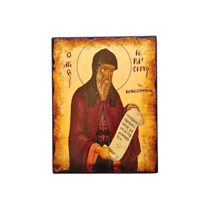 Εικόνα Άγιος Γεράσιμος ξύλινη με παλαίωση