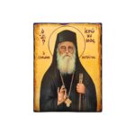 Εικόνα Άγιος Ιερώνυμος Σιμωνοπετρίτης ξύλινη με παλαίωση
