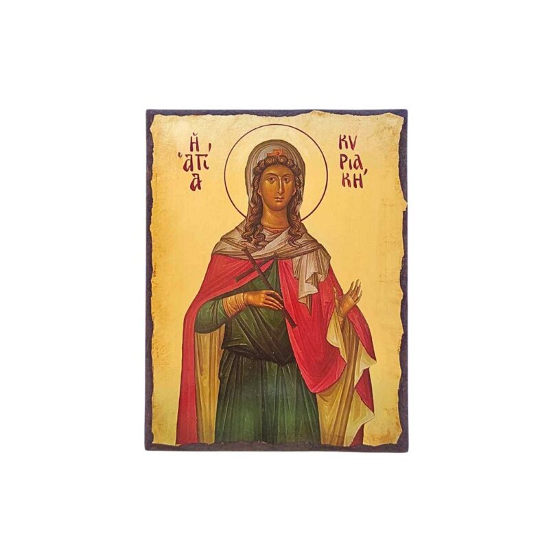 Εικόνα Αγία Κυριακή ξύλινη με παλαίωση