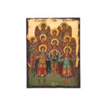 Εικόνα Σύναξις των Αρχαγγέλων ξύλινη με παλαίωση