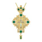 επιστήθιος σταυρός πράσινες πέτρες