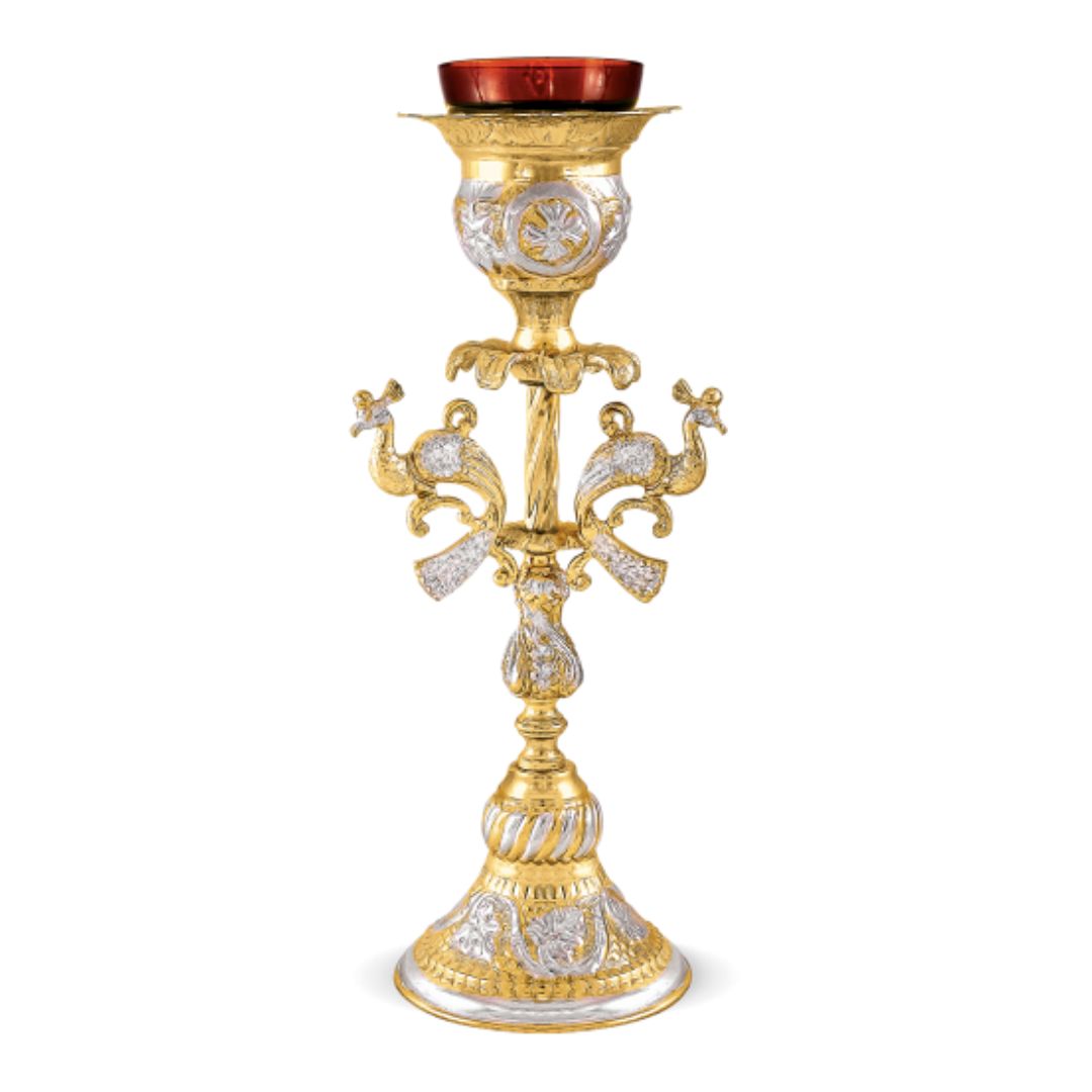 ΚΑΝΤΗΛΙ αγίας τράπεζας διχρωμο παγώνια ακοίμητο καντήλι αγίας τράπεζας παγώνι