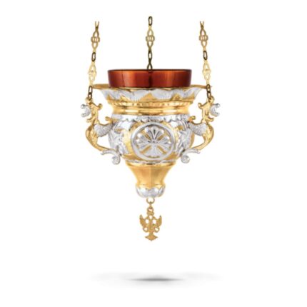 καντήλι εκκλησίας κρεμαστό δίχρωμο βυζαντινό