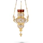 καντήλι εκκλησιας κρεμαστό δίχρωμο