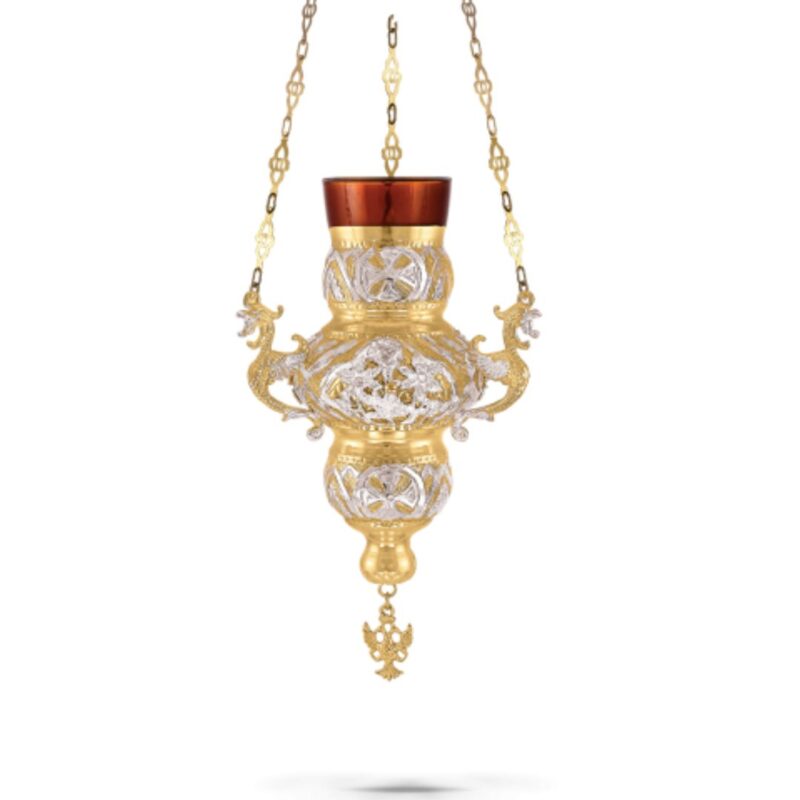 καντήλι εκκλησιας κρεμαστό δίχρωμο