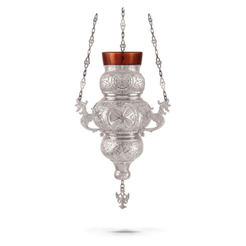 καντήλι εκκλησίας κρεμαστό ασημί